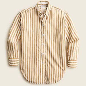 J Crew Relaxed-fit washed cotton poplin shirt in honey stripe